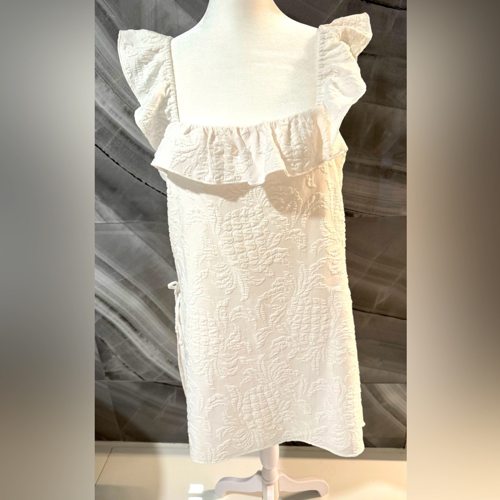Lilly Pulitzer Zoya Mini Dress Size 16 Resort White Pineapple Pucker Jacquard